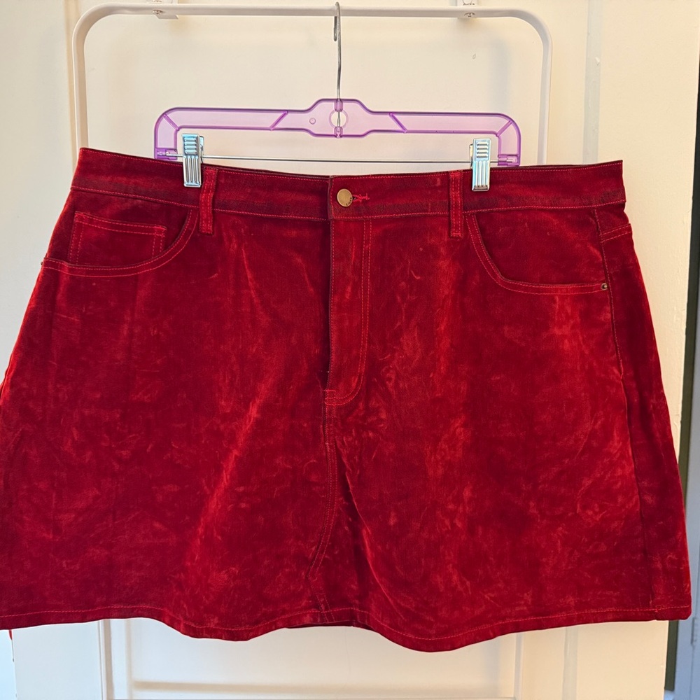 Cider Red Velvet Mini Skirt
